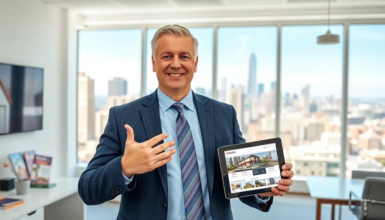 Timothy in a modern office showcasing HomeRocket Realty's services.
